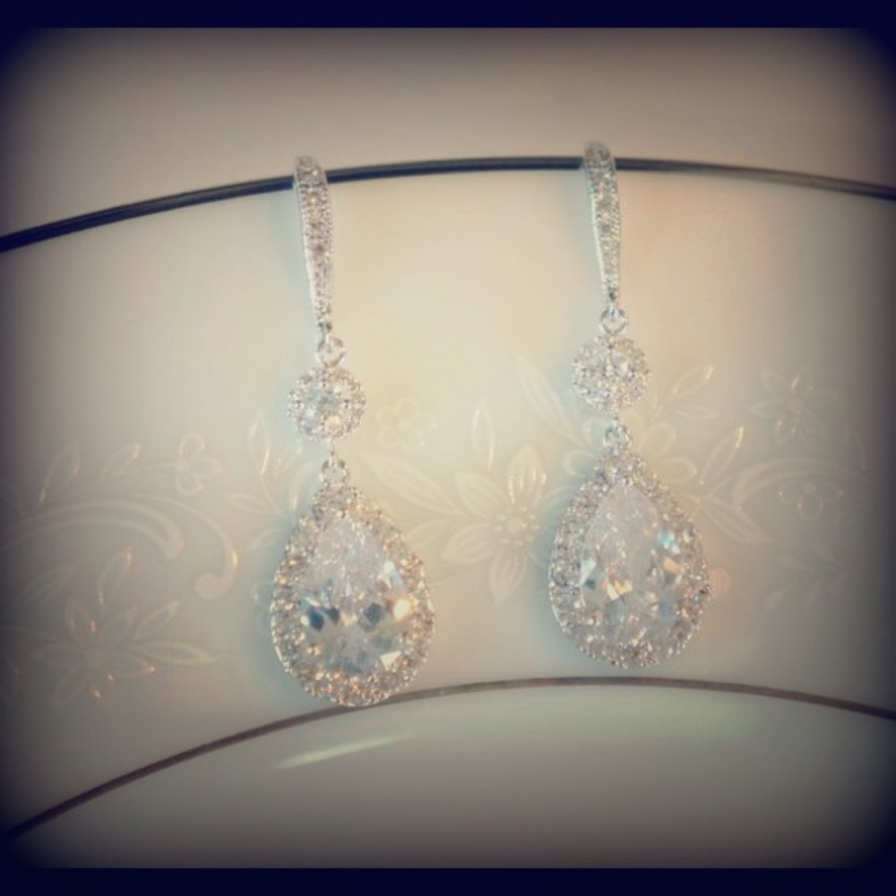 Crystal Bridal  Wedding Earrings